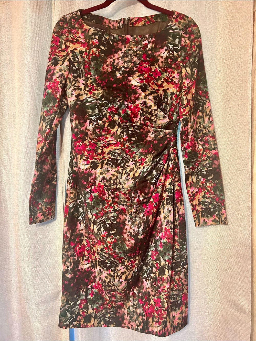 Talbot Runhof Long-Sleeve Lined Wool Sheath Dress Size 8
